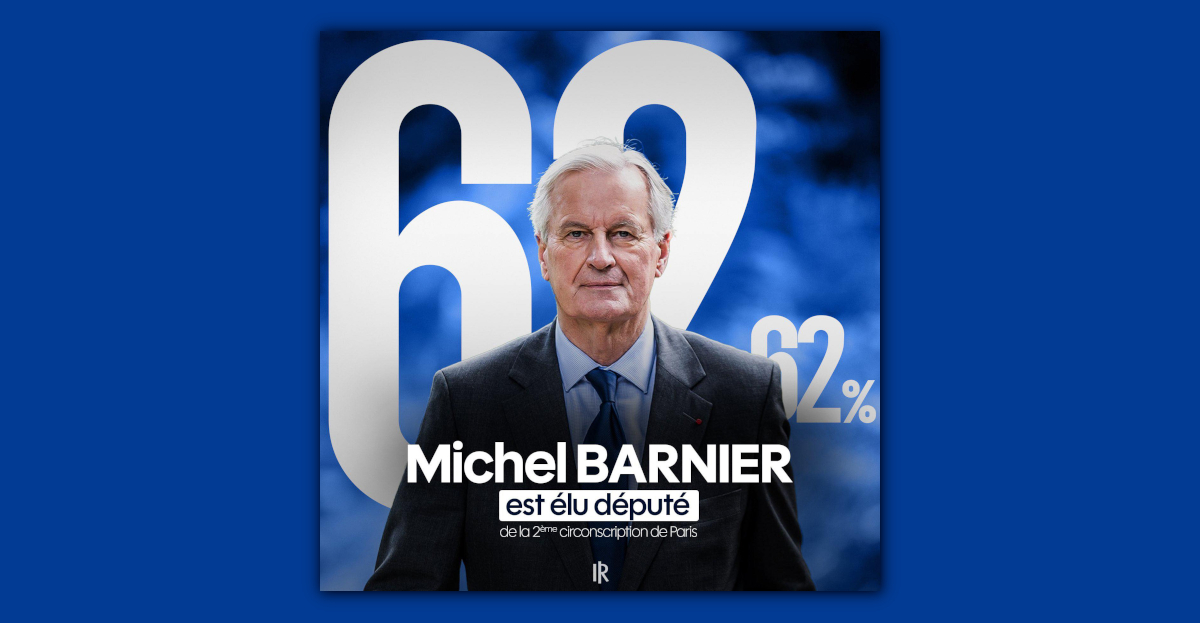 Michel BARNIER élu Député de Paris avec 62,62% des voix