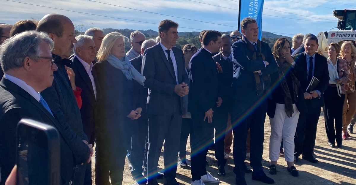 Visite du chantier de l'échangeur de la pénétrante Cannes/Grasse à la Paoute